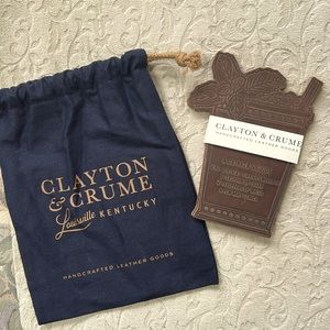 Clayton & Crume Louisville, Kentucky, Handcrafted Leather Coasters - Mint Julep